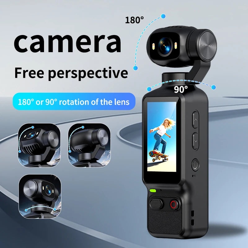 HD Vlogging Camera 180 Degree Rotatable For Vlog YouTube Tiktok Video Recording Entry Portable anti-shake Action Camera for gift